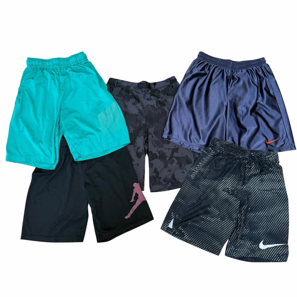 Lot of 5 Nike Jordan North Face Athletic Shorts Sz L Boys